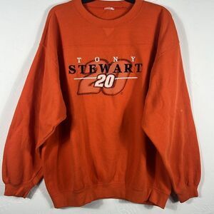 🔥🔥 Vintage NASCAR TONY STEWART #20 Embroidered Crewneck Sweatshirt Sz 2XL -GUC